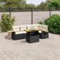 vidaXL 6-tlg. Garten-Sofagarnitur mit Kissen Schwarz Poly Rattan vidaXL 6-tlg. Garten-Sofagarnitur mit Kissen Schwarz Poly Rattan