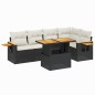 vidaXL 6-tlg. Garten-Sofagarnitur mit Kissen Schwarz Poly Rattan vidaXL 6-tlg. Garten-Sofagarnitur mit Kissen Schwarz Poly Rattan