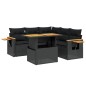vidaXL 6-tlg. Garten-Sofagarnitur mit Kissen Schwarz Poly Rattan vidaXL 6-tlg. Garten-Sofagarnitur mit Kissen Schwarz Poly Rattan