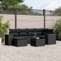 vidaXL 7-tlg. Garten-Sofagarnitur mit Kissen Schwarz Poly Rattan vidaXL 7-tlg. Garten-Sofagarnitur mit Kissen Schwarz Poly Rattan