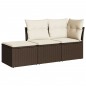 vidaXL 3-tlg. Garten-Sofagarnitur mit Kissen Braun Poly Rattan vidaXL 3-tlg. Garten-Sofagarnitur mit Kissen Braun Poly Rattan