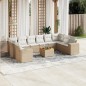 vidaXL 11-tlg. Garten-Sofagarnitur mit Kissen Beige Poly Rattan vidaXL 11-tlg. Garten-Sofagarnitur mit Kissen Beige Poly Rattan