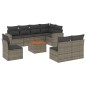 vidaXL 9-tlg. Garten-Sofagarnitur mit Kissen Grau Poly Rattan vidaXL 9-tlg. Garten-Sofagarnitur mit Kissen Grau Poly Rattan