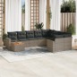 vidaXL 10-tlg. Garten-Sofagarnitur mit Kissen Grau Poly Rattan vidaXL 10-tlg. Garten-Sofagarnitur mit Kissen Grau Poly Rattan