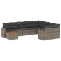 vidaXL 10-tlg. Garten-Sofagarnitur mit Kissen Grau Poly Rattan vidaXL 10-tlg. Garten-Sofagarnitur mit Kissen Grau Poly Rattan