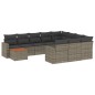 vidaXL 11-tlg. Garten-Sofagarnitur mit Kissen Grau Poly Rattan vidaXL 11-tlg. Garten-Sofagarnitur mit Kissen Grau Poly Rattan