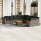 vidaXL 11-tlg. Garten-Sofagarnitur mit Kissen Grau Poly Rattan vidaXL 11-tlg. Garten-Sofagarnitur mit Kissen Grau Poly Rattan