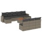 vidaXL 11-tlg. Garten-Sofagarnitur mit Kissen Grau Poly Rattan vidaXL 11-tlg. Garten-Sofagarnitur mit Kissen Grau Poly Rattan