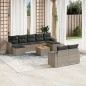 vidaXL 10-tlg. Garten-Sofagarnitur mit Kissen Grau Poly Rattan vidaXL 10-tlg. Garten-Sofagarnitur mit Kissen Grau Poly Rattan