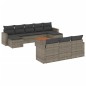 vidaXL 11-tlg. Garten-Sofagarnitur mit Kissen Grau Poly Rattan vidaXL 11-tlg. Garten-Sofagarnitur mit Kissen Grau Poly Rattan