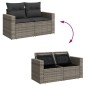 vidaXL 11-tlg. Garten-Sofagarnitur mit Kissen Grau Poly Rattan vidaXL 11-tlg. Garten-Sofagarnitur mit Kissen Grau Poly Rattan