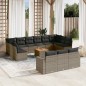 vidaXL 14-tlg. Garten-Sofagarnitur mit Kissen Grau Poly Rattan vidaXL 14-tlg. Garten-Sofagarnitur mit Kissen Grau Poly Rattan