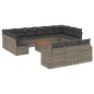 vidaXL 14-tlg. Garten-Sofagarnitur mit Kissen Grau Poly Rattan vidaXL 14-tlg. Garten-Sofagarnitur mit Kissen Grau Poly Rattan