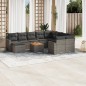 vidaXL 11-tlg. Garten-Sofagarnitur mit Kissen Grau Poly Rattan vidaXL 11-tlg. Garten-Sofagarnitur mit Kissen Grau Poly Rattan