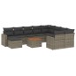 vidaXL 11-tlg. Garten-Sofagarnitur mit Kissen Grau Poly Rattan vidaXL 11-tlg. Garten-Sofagarnitur mit Kissen Grau Poly Rattan