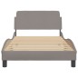 vidaXL Bettgestell mit Kopfteil Taupe 100x200 cm Stoff vidaXL Bettgestell mit Kopfteil Taupe 100x200 cm Stoff