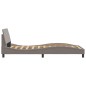 vidaXL Bettgestell mit Kopfteil Taupe 100x200 cm Stoff vidaXL Bettgestell mit Kopfteil Taupe 100x200 cm Stoff