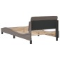 vidaXL Bettgestell mit Kopfteil Taupe 100x200 cm Stoff vidaXL Bettgestell mit Kopfteil Taupe 100x200 cm Stoff