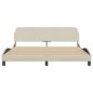 vidaXL Bettgestell mit Kopfteil Creme 180x200 cm Stoff vidaXL Bettgestell mit Kopfteil Creme 180x200 cm Stoff
