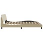vidaXL Bettgestell mit Kopfteil Creme 180x200 cm Stoff vidaXL Bettgestell mit Kopfteil Creme 180x200 cm Stoff