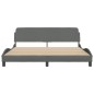 vidaXL Bettgestell mit Kopfteil Dunkelgrau 180x200 cm Stoff vidaXL Bettgestell mit Kopfteil Dunkelgrau 180x200 cm Stoff