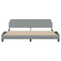 vidaXL Bettgestell mit Kopfteil Hellgrau 200x200 cm Stoff vidaXL Bettgestell mit Kopfteil Hellgrau 200x200 cm Stoff