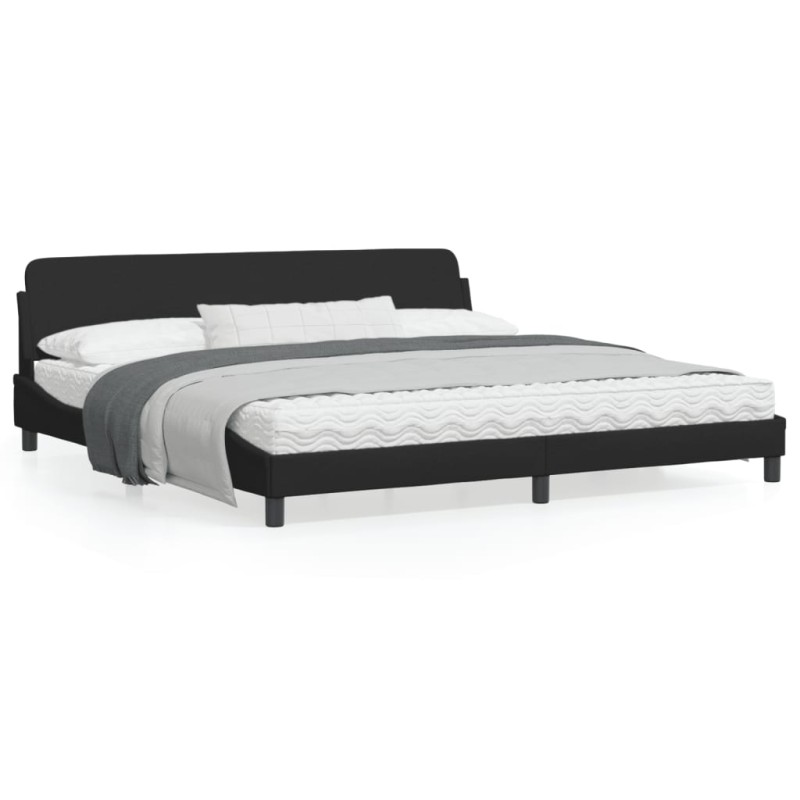 vidaXL Bettgestell mit Kopfteil Schwarz 200x200 cm Stoff vidaXL Bettgestell mit Kopfteil Schwarz 200x200 cm Stoff