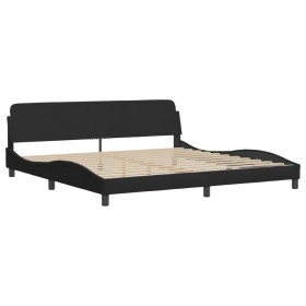 vidaXL Bettgestell mit Kopfteil Schwarz 200x200 cm Stoff
