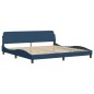 vidaXL Bettgestell mit Kopfteil Blau 200x200 cm Stoff vidaXL Bettgestell mit Kopfteil Blau 200x200 cm Stoff