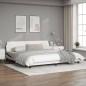 vidaXL Bettgestell mit Kopfteil Weiß und Schwarz 200x200 cm Kunstleder vidaXL Bettgestell mit Kopfteil Weiß und Schwarz 200x200 cm Kunstleder
