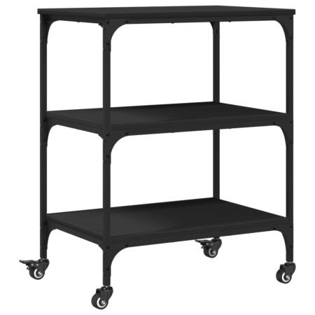 vidaXL Küchenwagen Schwarz 60x41x76 cm Holzwerkstoff