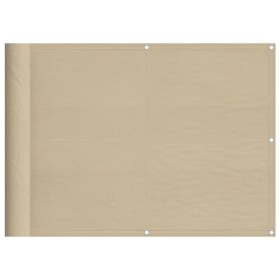 vidaXL Balkon-Sichtschutz Beige 75x1000 cm 100 % Polyester-Oxford