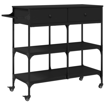 vidaXL Küchenwagen Schwarz 105x42x95 cm Holzwerkstoff