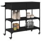 vidaXL Küchenwagen Schwarz 105x42x95 cm Holzwerkstoff vidaXL Küchenwagen Schwarz 105x42x95 cm Holzwerkstoff