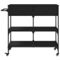 vidaXL Küchenwagen Schwarz 105x42x95 cm Holzwerkstoff vidaXL Küchenwagen Schwarz 105x42x95 cm Holzwerkstoff