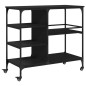 vidaXL Küchenwagen Schwarz 100x45x89,5 cm Holzwerkstoff vidaXL Küchenwagen Schwarz 100x45x89,5 cm Holzwerkstoff