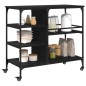 vidaXL Küchenwagen Schwarz 100x45x89,5 cm Holzwerkstoff vidaXL Küchenwagen Schwarz 100x45x89,5 cm Holzwerkstoff