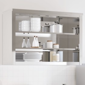 vidaXL Küchen-Wandschrank mit Ablagen Edelstahl