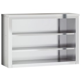 vidaXL Küchen-Wandschrank mit Ablagen Edelstahl