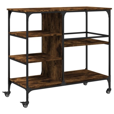 vidaXL Küchenwagen Räuchereiche 100x45x89,5 cm Holzwerkstoff