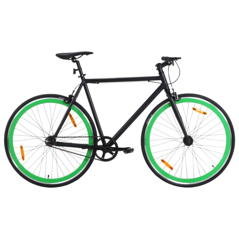 vidaXL Fahrrad mit Festem Gang Schwarz und Grün 700c 51 cm vidaXL Fahrrad mit Festem Gang Schwarz und Grün 700c 51 cm