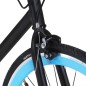 vidaXL Fahrrad mit Festem Gang Schwarz und Blau 700c 59 cm vidaXL Fahrrad mit Festem Gang Schwarz und Blau 700c 59 cm