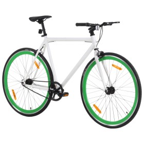 vidaXL Fahrrad mit Festem Gang Weiß und Grün 700c 59 cm