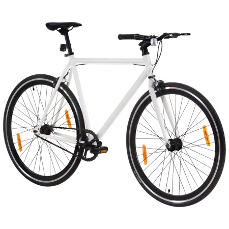 vidaXL Fahrrad mit Festem Gang Weiß und Schwarz 700c 55 cm