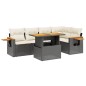 vidaXL 6-tlg. Garten-Sofagarnitur mit Kissen Schwarz Poly Rattan vidaXL 6-tlg. Garten-Sofagarnitur mit Kissen Schwarz Poly Rattan