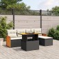 vidaXL 6-tlg. Garten-Sofagarnitur mit Kissen Schwarz Poly Rattan vidaXL 6-tlg. Garten-Sofagarnitur mit Kissen Schwarz Poly Rattan