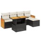 vidaXL 6-tlg. Garten-Sofagarnitur mit Kissen Schwarz Poly Rattan vidaXL 6-tlg. Garten-Sofagarnitur mit Kissen Schwarz Poly Rattan