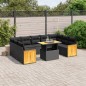 vidaXL 10-tlg. Garten-Sofagarnitur mit Kissen Schwarz Poly Rattan vidaXL 10-tlg. Garten-Sofagarnitur mit Kissen Schwarz Poly Rattan