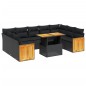 vidaXL 10-tlg. Garten-Sofagarnitur mit Kissen Schwarz Poly Rattan vidaXL 10-tlg. Garten-Sofagarnitur mit Kissen Schwarz Poly Rattan