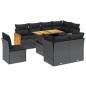 vidaXL 9-tlg. Garten-Sofagarnitur mit Kissen Schwarz Poly Rattan vidaXL 9-tlg. Garten-Sofagarnitur mit Kissen Schwarz Poly Rattan